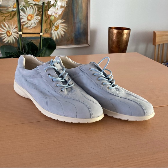 ecco blue suede shoes